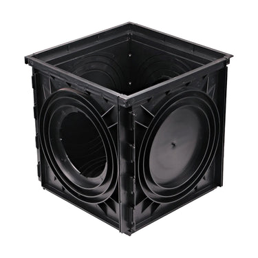 NDS 2-Outlet Black Plastic Square Drain Basin