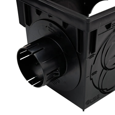 NDS 2-Outlet Black Plastic Square Drain Basin